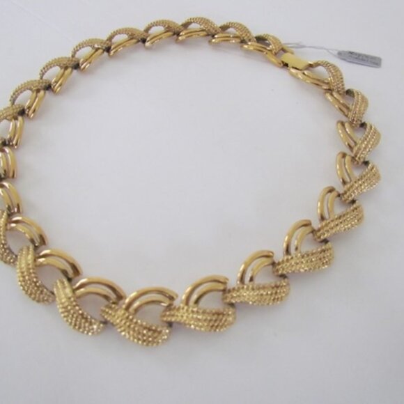 Vintage Chunky Napier Necklace Link Gold Tone Signed - Picture 4 of 9